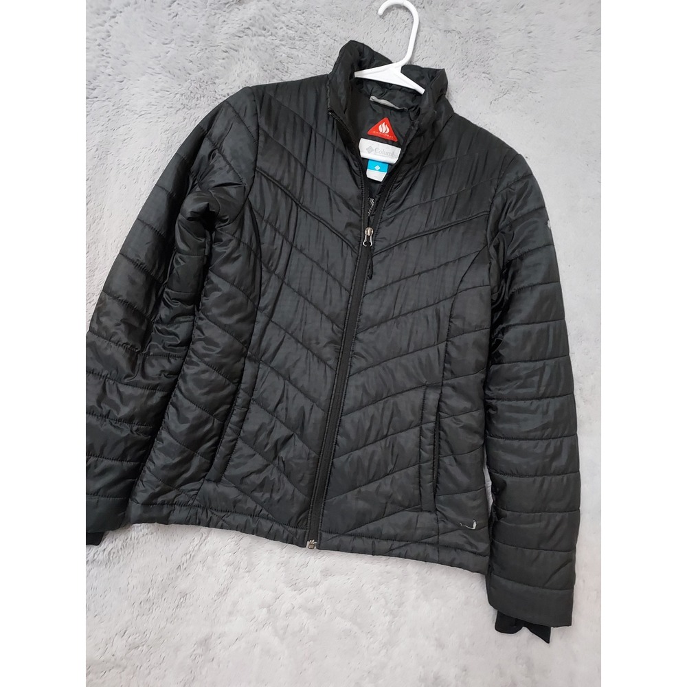 Columbia Jacket Womens XS Morning Light Omni Heat Puffer Quilted Full Zip Black
